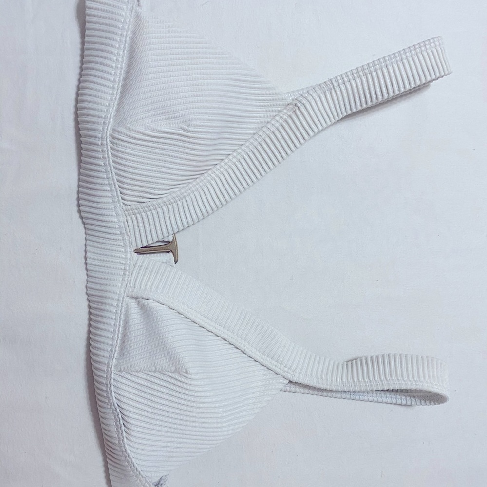 SMALL White ribbed Hollister bikini top